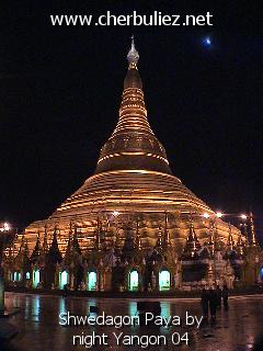 légende: Shwedagon Paya by night Yangon 04
qualityCode=raw
sizeCode=half

Données de l'image originale:
Taille originale: 154984 bytes
Temps d'exposition: 1/50 s
Diaph: f/180/100
Heure de prise de vue: 2002:08:19 19:34:06
Flash: non
Focale: 47/10 mm
